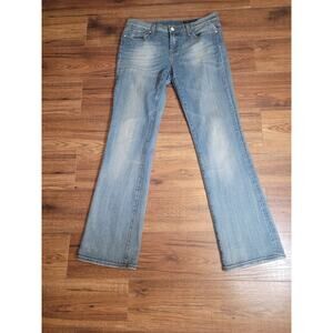 Vigoss Jeans Womens 11 Straight Light Distressed Wash Denim‎ Blue